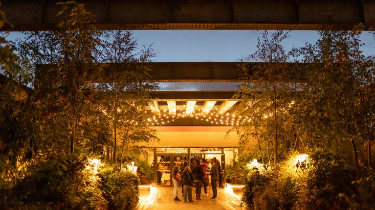Evening community event at Castlefield Viaduct, Manchester